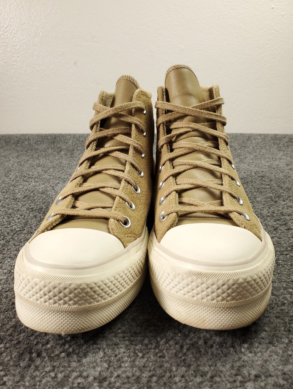 Converse Chuck Taylor All Star Lift Platform Suede Womens 8.5 Hi Top Nomad Khaki - Picture 3 of 12